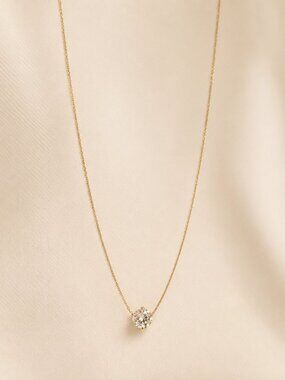 Glow-Elegant Gold Necklace with Crystal Pendant Stainless Steel Hypoallergenic